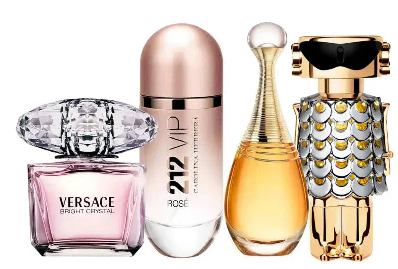 Комплект от 4 парфюма | Jadore, 212 Vip Rose, Fame, Bright Crystal